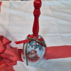 Santa Claus Hand Bell 18cm Tall 7.5cmWide, Decorative Christmas Ornamental Bell*